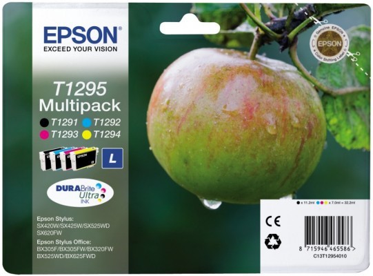 ORIGINALE Epson Multipack nero / ciano / magenta / giallo C13T12954012 T1295 4 cartucce d'inchiostro: T1291 + T1292 + T1293 + T1294