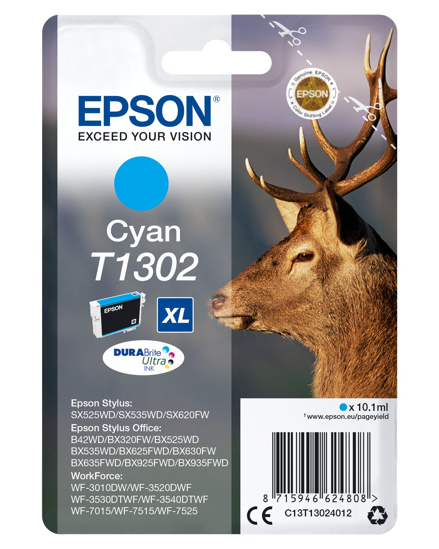 Epson Cart Ink Ciano Per So B42Wd/Wf Pro 7015 Serie Xl Cervo