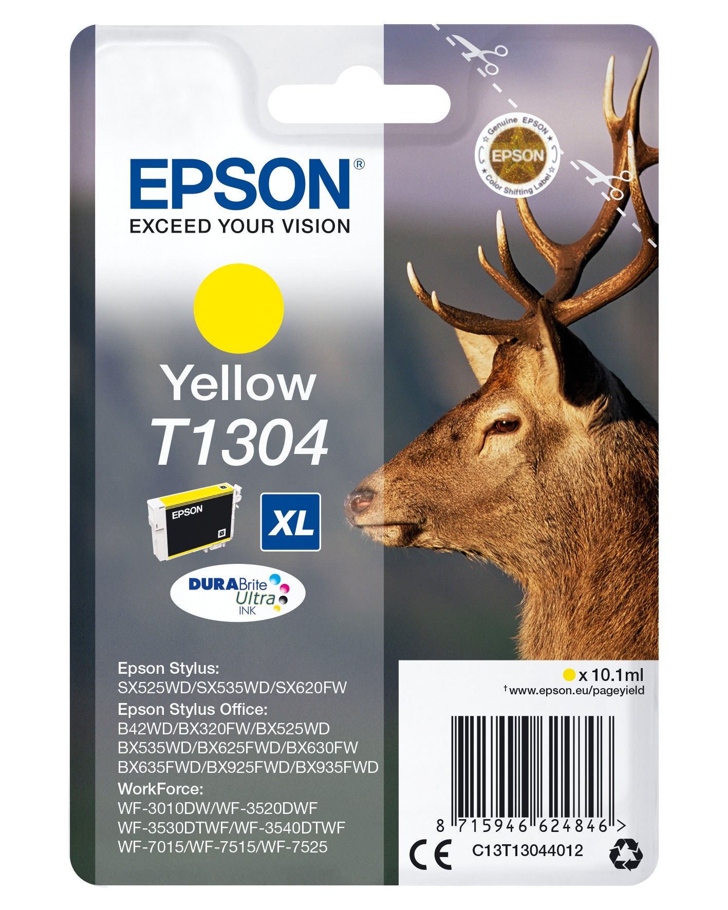 Epson Cart Ink Giallo Per B42Wd/Wf Pro 7015 Serie Xl Cervo