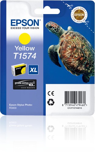 ORIGINALE Epson Cartuccia d'inchiostro giallo C13T15744010 T1574 XL 2300 pagine 259ml
