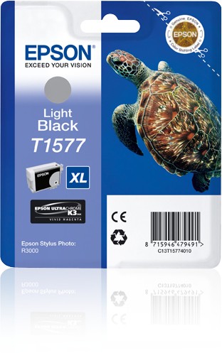 ORIGINALE Epson Cartuccia d'inchiostro lightblack C13T15774010 T1577 XL 23000 pagine 259ml