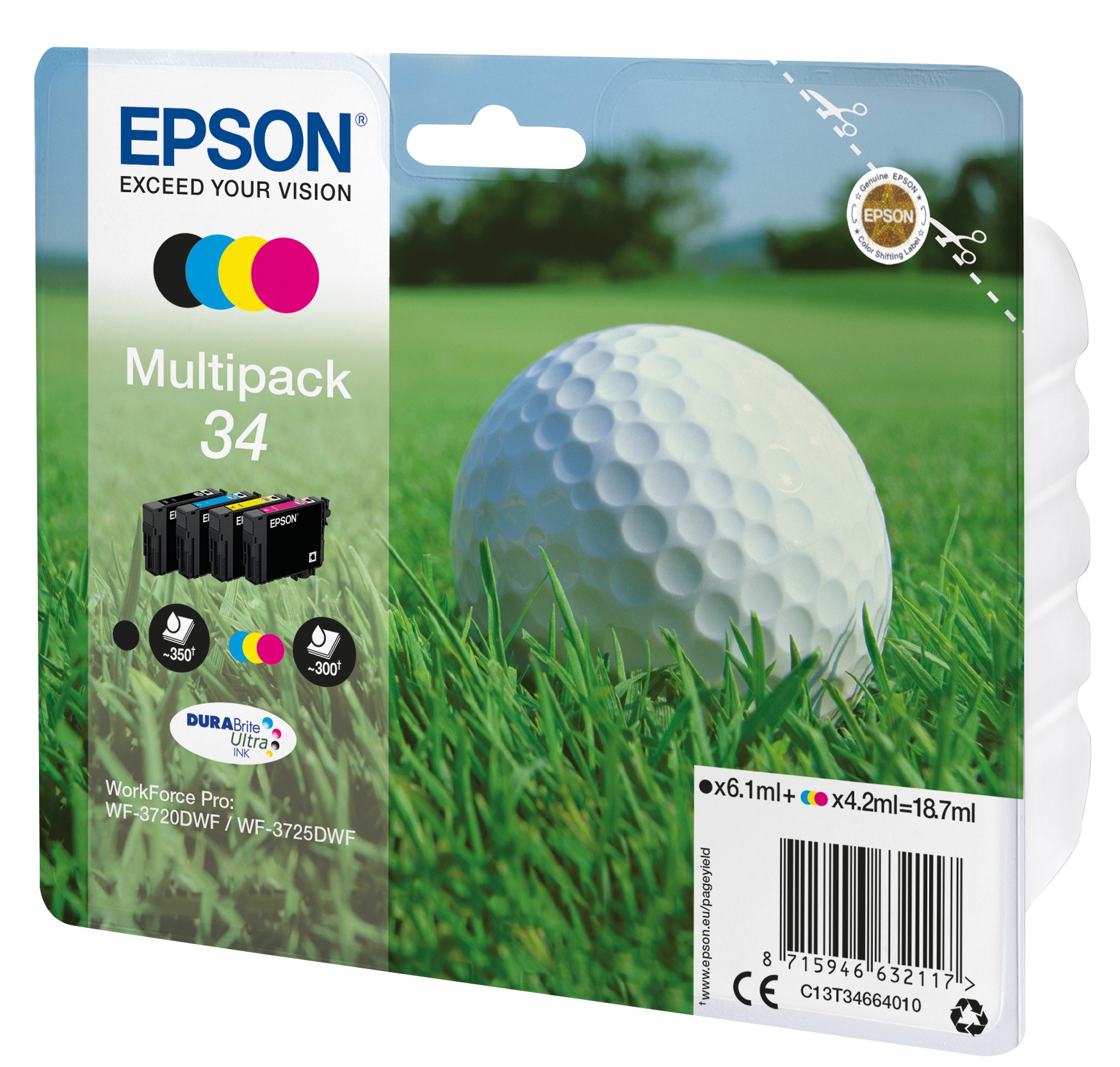 ORIGINALE Epson Multipack nero / ciano / magenta / giallo C13T34664010 34
