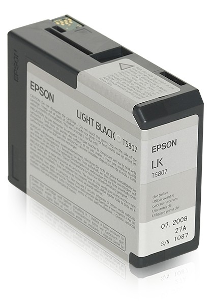 ORIGINALE Epson Cartuccia d'inchiostro lightblack C13T580700 T5807 80ml