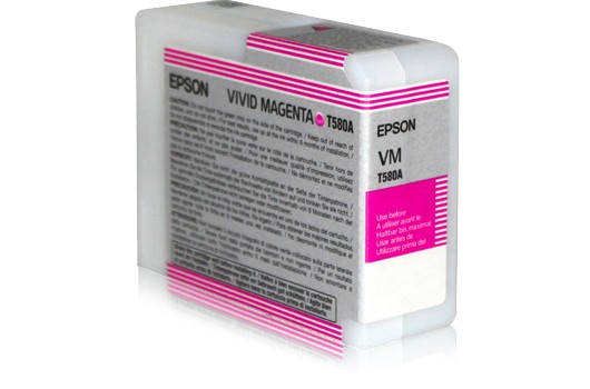 ORIGINALE Epson Cartuccia d'inchiostro magenta C13T580A00 T580A 80ml