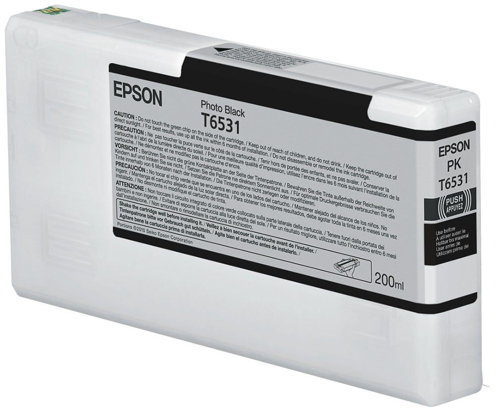 ORIGINALE Epson Cartuccia d'inchiostro Nero (Foto) C13T653100 T6531 200ml