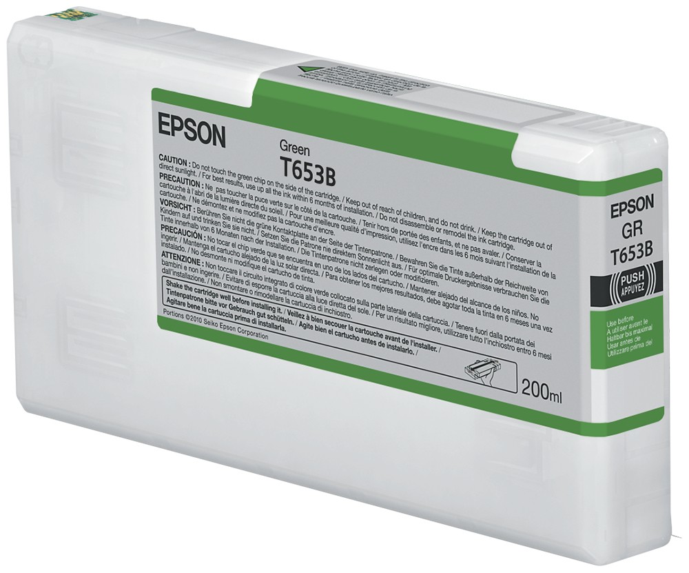 ORIGINALE Epson Cartuccia d'inchiostro Verde C13T653B00 T653B 200ml