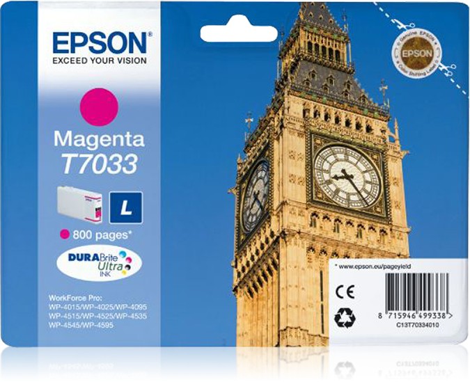 ORIGINALE Epson Cartuccia d'inchiostro magenta C13T70334010 T7033 800 pagine