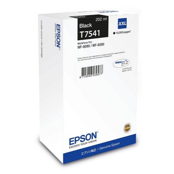 ORIGINALE Epson Cartuccia d'inchiostro nero C13T75414N T7541 XXL 10000 pagine 202ml