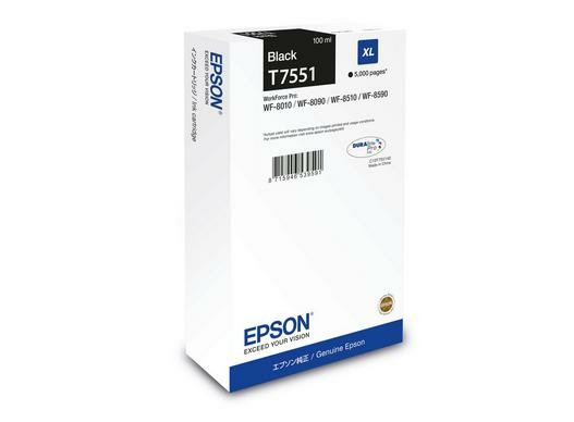 ORIGINALE Epson Cartuccia d'inchiostro nero C13T75514N T7551 XL 5000 pagine 100ml