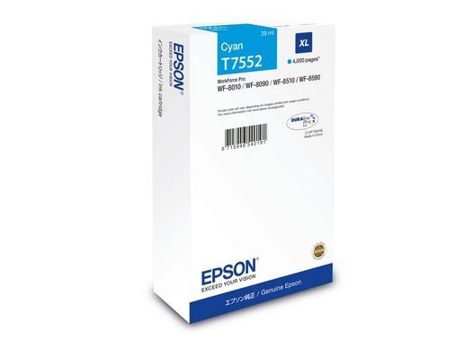 ORIGINALE Epson Cartuccia d'inchiostro ciano C13T75524N T7552 XL 4000 pagine 39ml