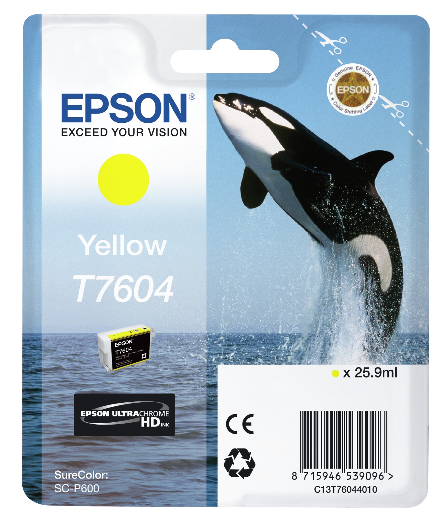 ORIGINALE Epson Cartuccia d'inchiostro giallo C13T76044010 T7604 259ml UltraChrome HD