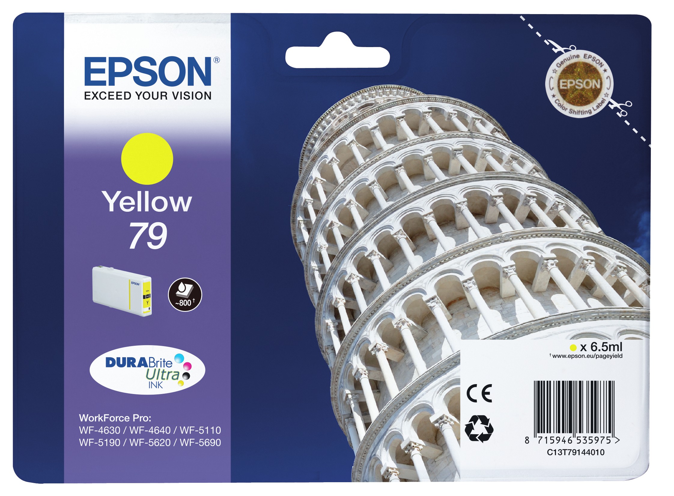 ORIGINALE Epson Cartuccia d'inchiostro giallo C13T79144010 79 800 pagine 65ml 79