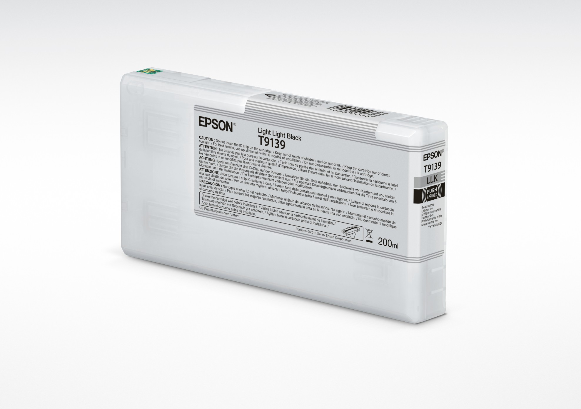 ORIGINALE Epson Cartuccia d'inchiostro lightlightblack C13T913900 T9139 200ml