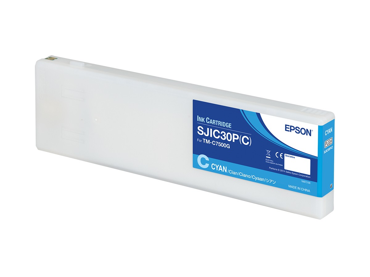 ORIGINALE Epson Cartuccia d'inchiostro ciano C33S020640 SJIC30P-C 2943ml SJIC30P(C): Ink cartridge for ColorWorks C7500G (Cyan)