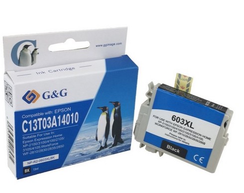 Cartuccia d'inchiostro pigmentato generica nera G&G Epson 603XL - Sostituisce C13T03A14010/C13T03U14010