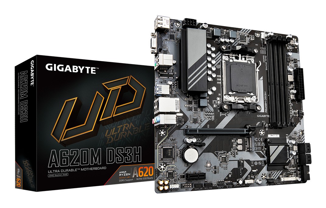 Gigabyte A620M DS3H (rev. 1.0) AMD A620 Presa di corrente AM5 micro ATX