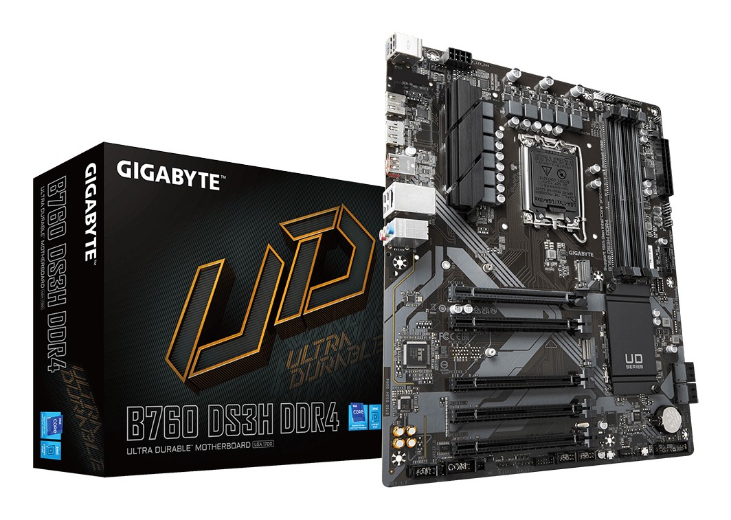 GIGABYTE B760 DS3H DDR4 Scheda Madre - Supporta CPU Intel Core di 14a generazione VRM digitale a 18+2+1 fasi fino a 5333MHz DDR4 (OC) 2xPCIe 4.0 M.2 GbE LAN USB 3.2 Gen 2