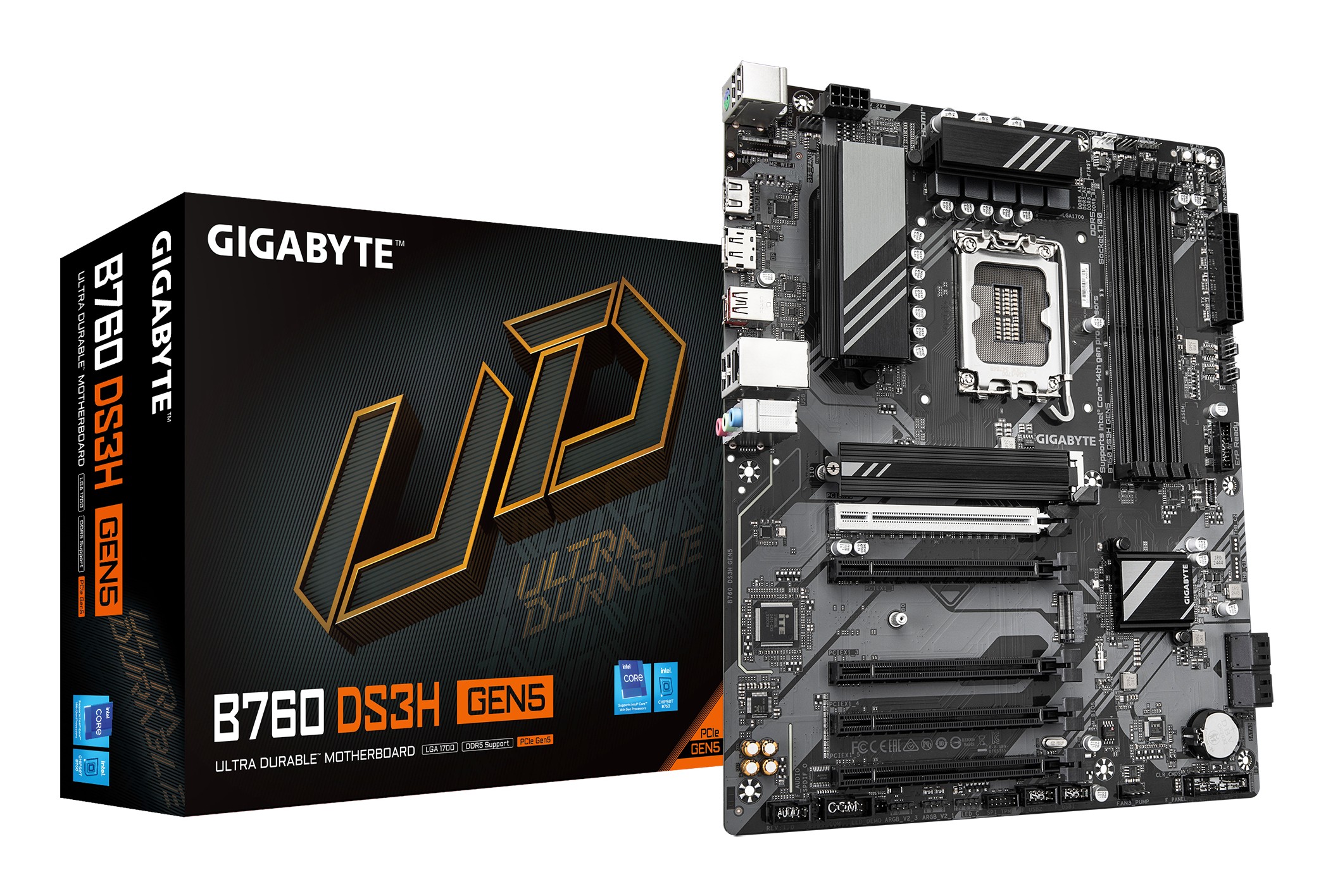Gigabyte B760 DS3H GEN5 Scheda Madre – Supporta Processori Intel Core Di 14A Generazione, Vrm Digitale A 8+2+1 Fasi, Fino A 5600 Mhz DDR5, 2 X M.2 Pcie 4.0, Lan 1 Gbe, Usb 3.2 Gen 2X2-image