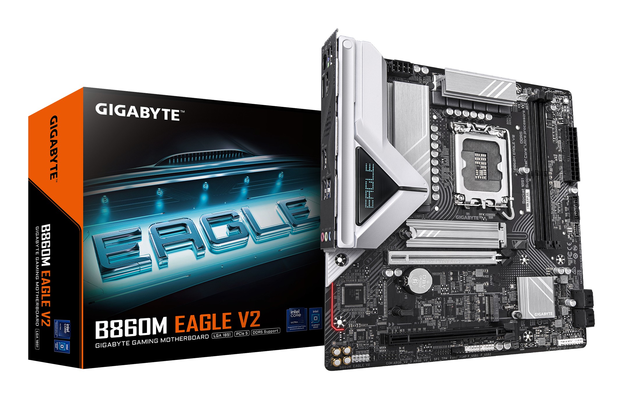 GIGABYTE B860M EAGLE V2 Scheda madre - CPU Intel Core Ultra Series VRM a 6+1+2 fasi fino a 9066 MHz DDR5 1x M.2 PCIe 5.0 + 1x M.2 PCIe 4.0 LAN 2.5 GbE USB 3.2 Gen 1