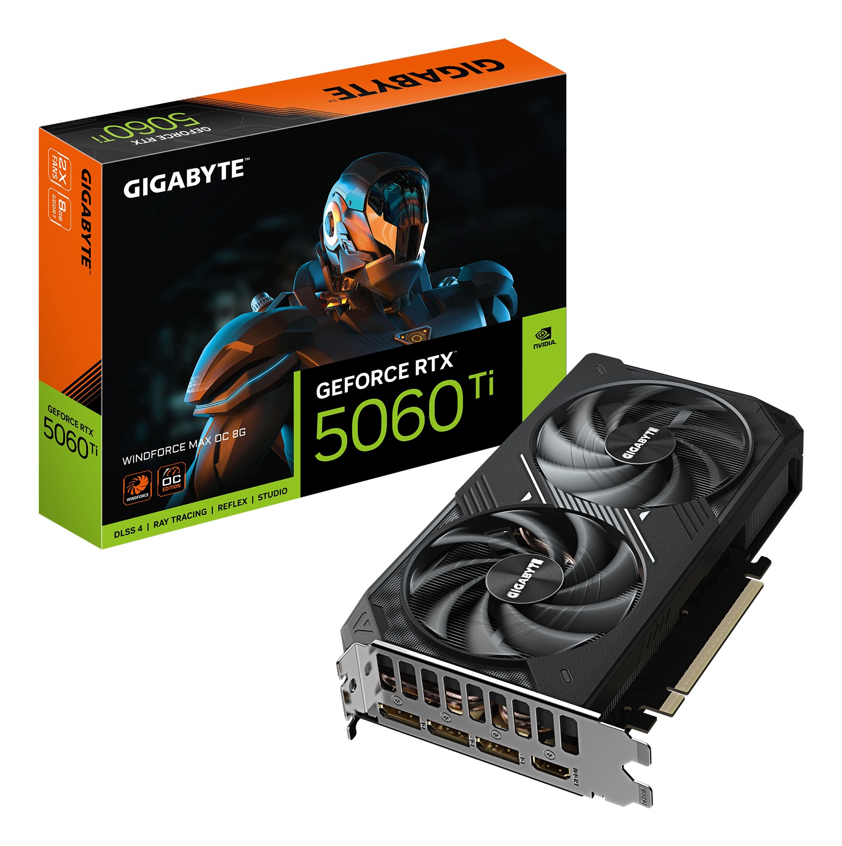 Gigabyte GeForce RTX 5060 Ti WINDFORCE MAX OC 8G Scheda Grafica 8 GB GDDR7 128 bit PCI-E 5.0 2587 MHz Frequenza del core 3 x DisplayPort 1 x HDMI NV