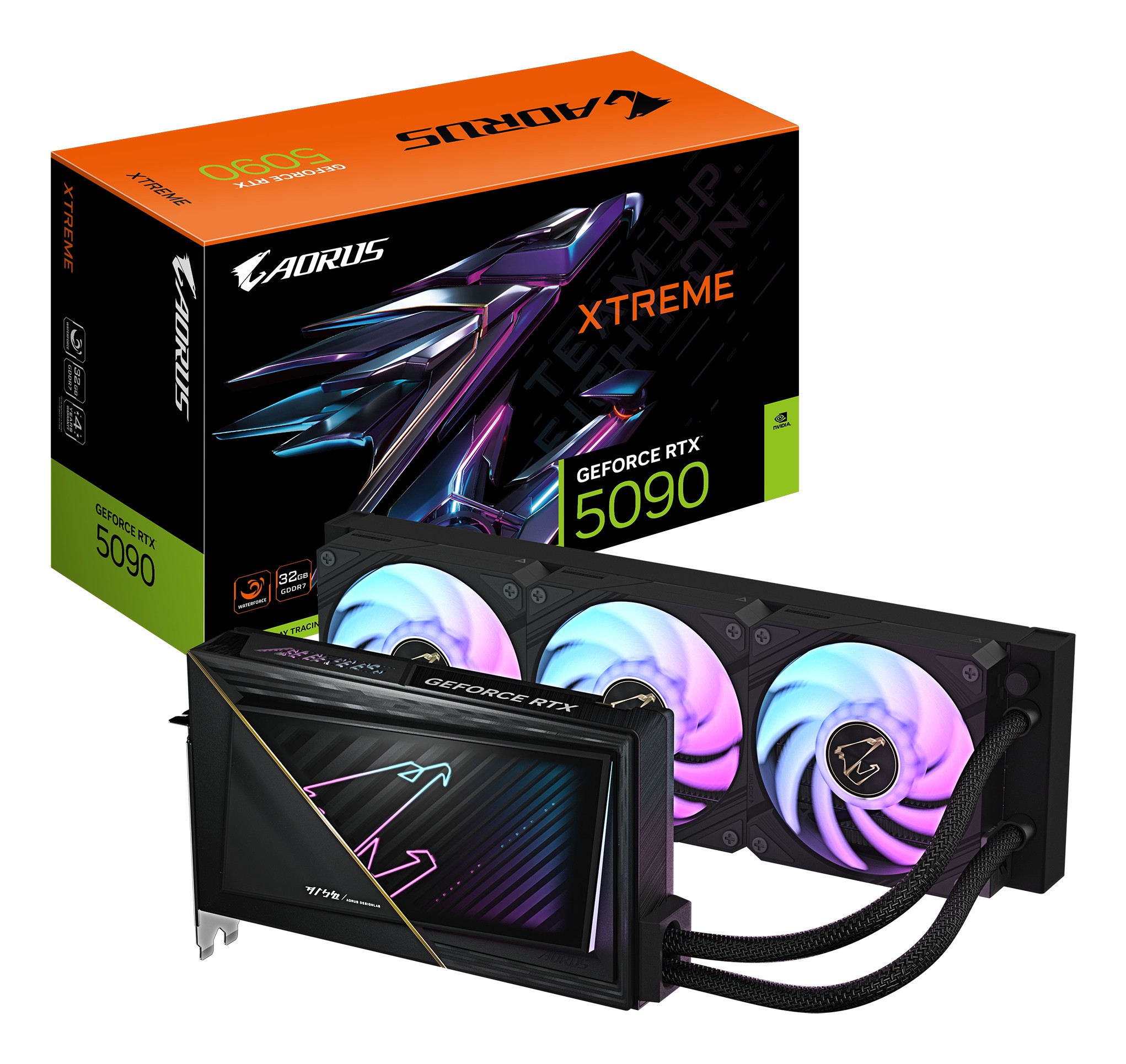GIGABYTE AORUS GeForce RTX 5090 XTREME WATERFORCE 32G Scheda Grafica - 32 GB GDDR7 512 bit PCI-E 5.0 2655 MHz Frequenza Base 3 x DP 2.1a 1 x HDMI 2.1b NVIDIA DLSS 4 GV-N5090AORUSX W-32GD