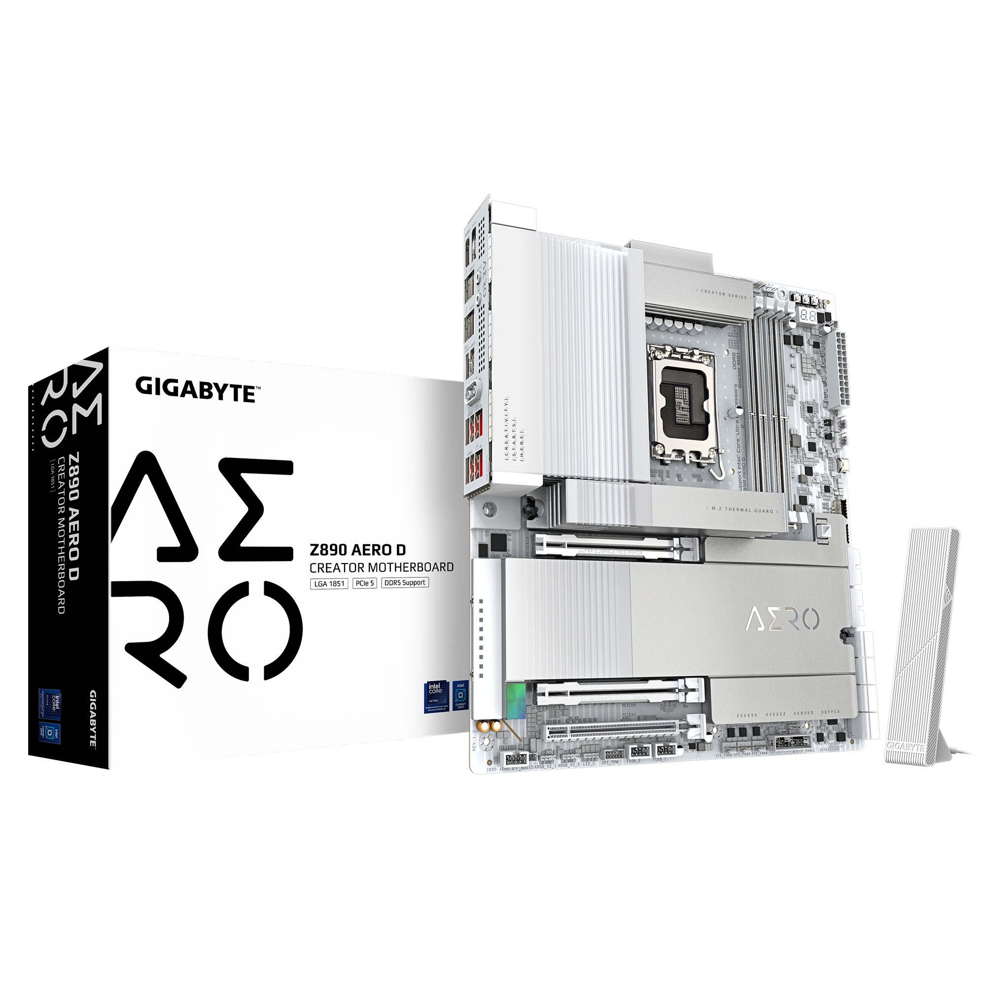 GIGABYTE Z890 AERO D Scheda Madre - Supporta CPU Intel Core Ultra (Serie 2) VRM a 16+1+2 fasi fino a 9500MHz DDR5 (OC) PCIe 5.0 M.2 Wi-Fi 7 Thunderbolt 5