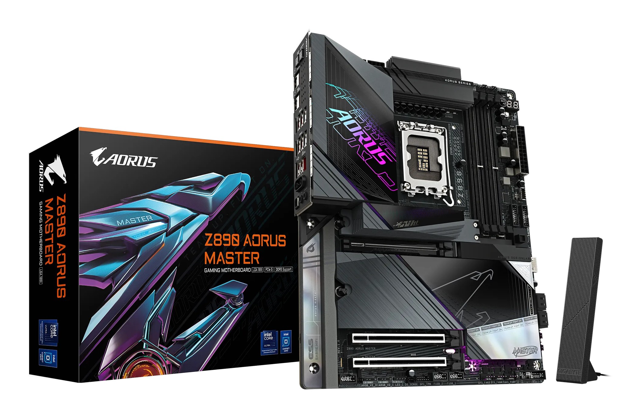 GIGABYTE Z890 AORUS MASTER Scheda Madre - Supporta CPU Intel Core Ultra (Serie 2) VRM a 18+1+2 fasi fino a 9500MHz DDR5 (OC) 2xPCIe 5.0 + 3xPCIe 4.0 Wi-Fi 7 LAN 10GbE Thunderbolt 4