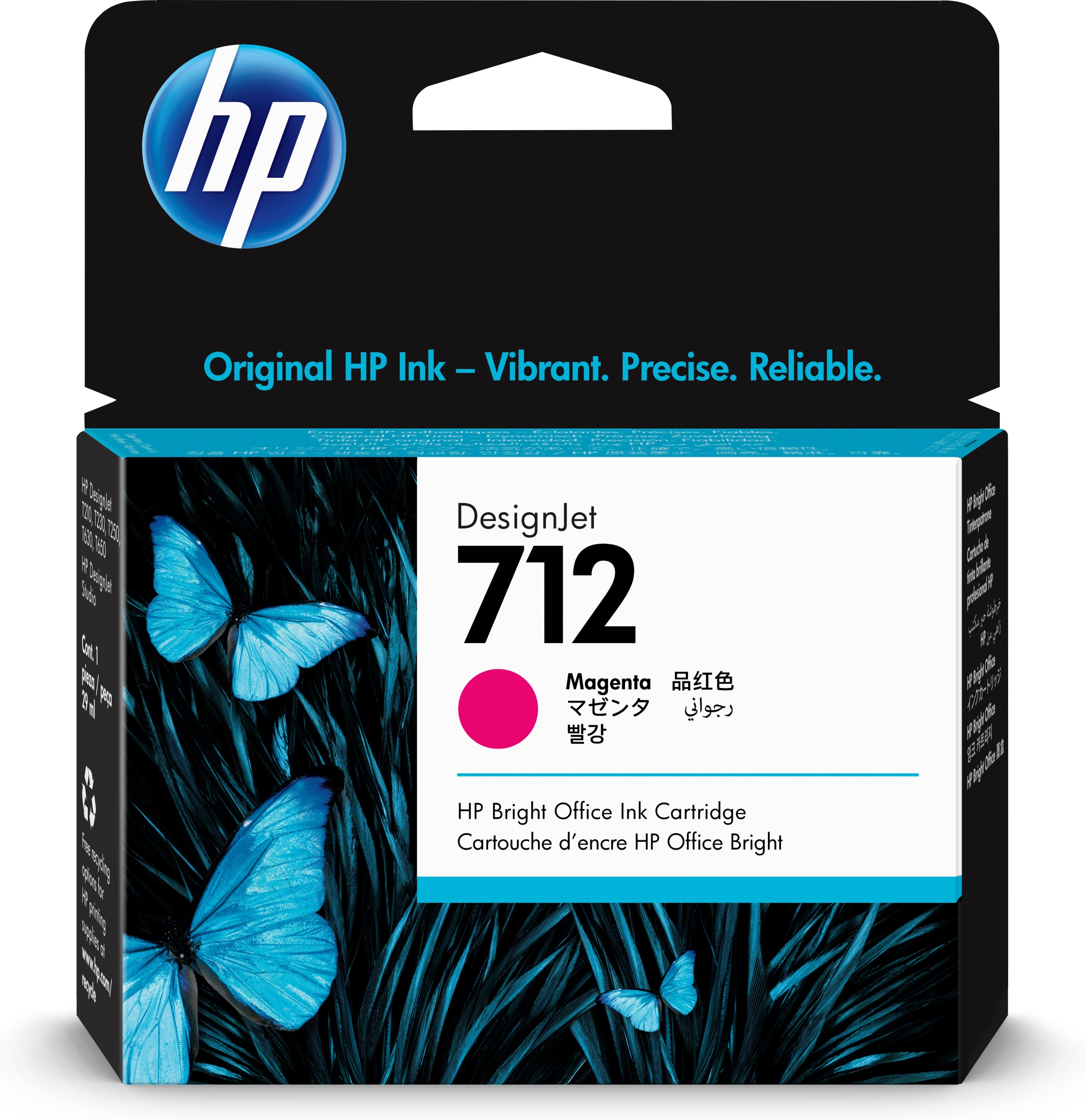 ORIGINALE HP Cartuccia inchiostro magenta 3ED68A 712 29ml