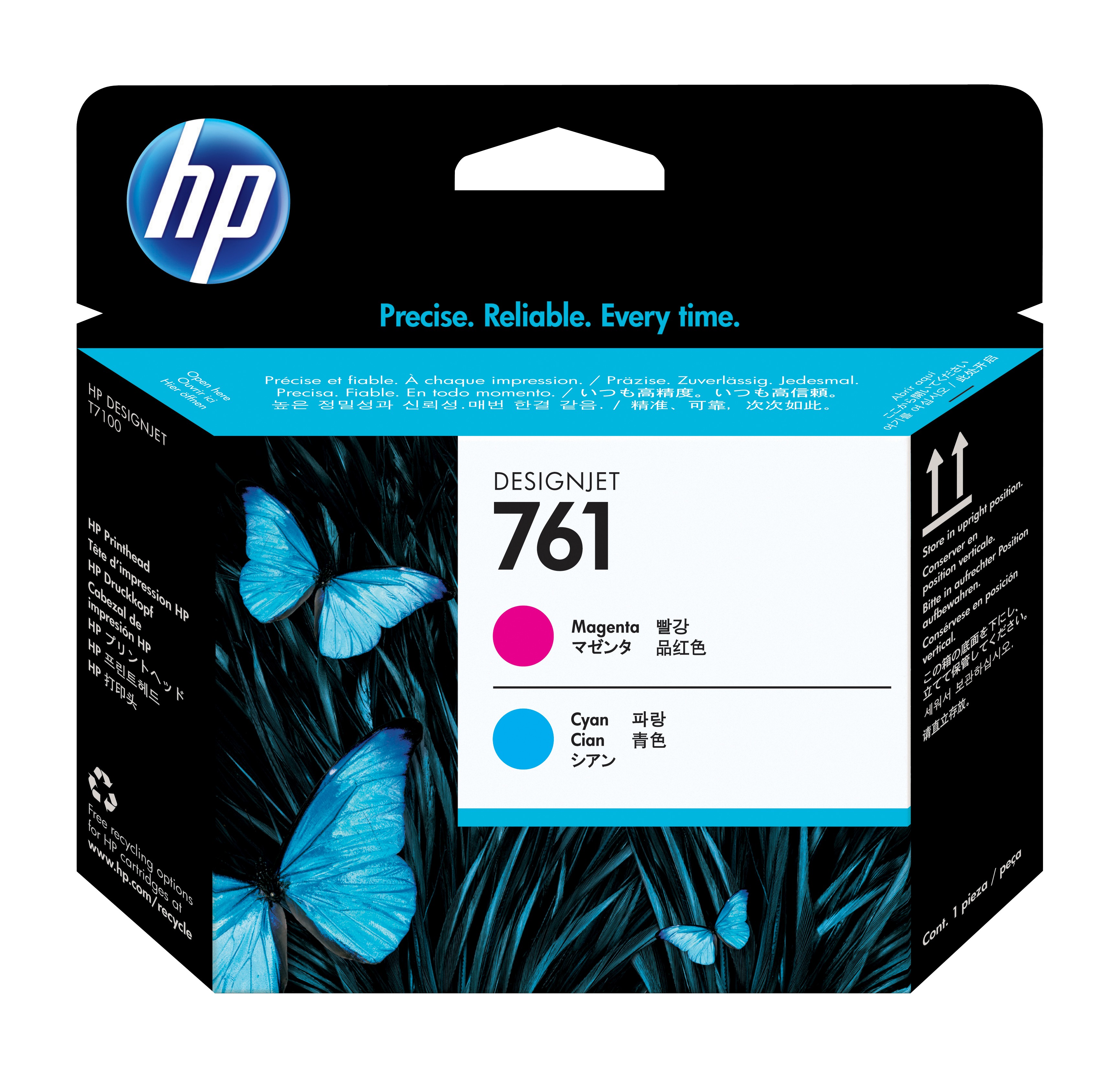 ORIGINALE HP Testina per stampa ciano / magenta CH646A 761