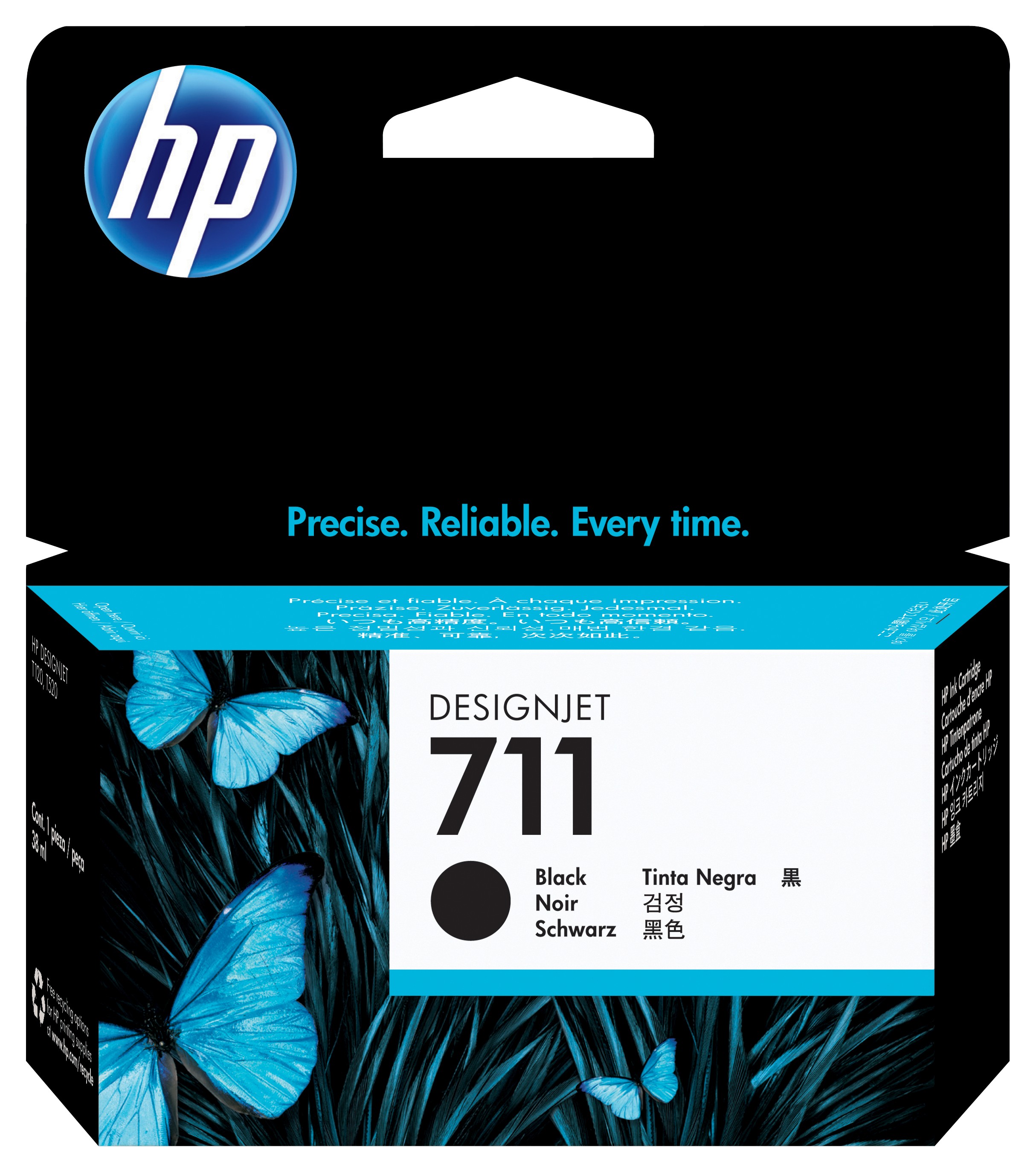 ORIGINALE HP Cartuccia d'inchiostro nero CZ129A 711 38ml ink cartridge standard