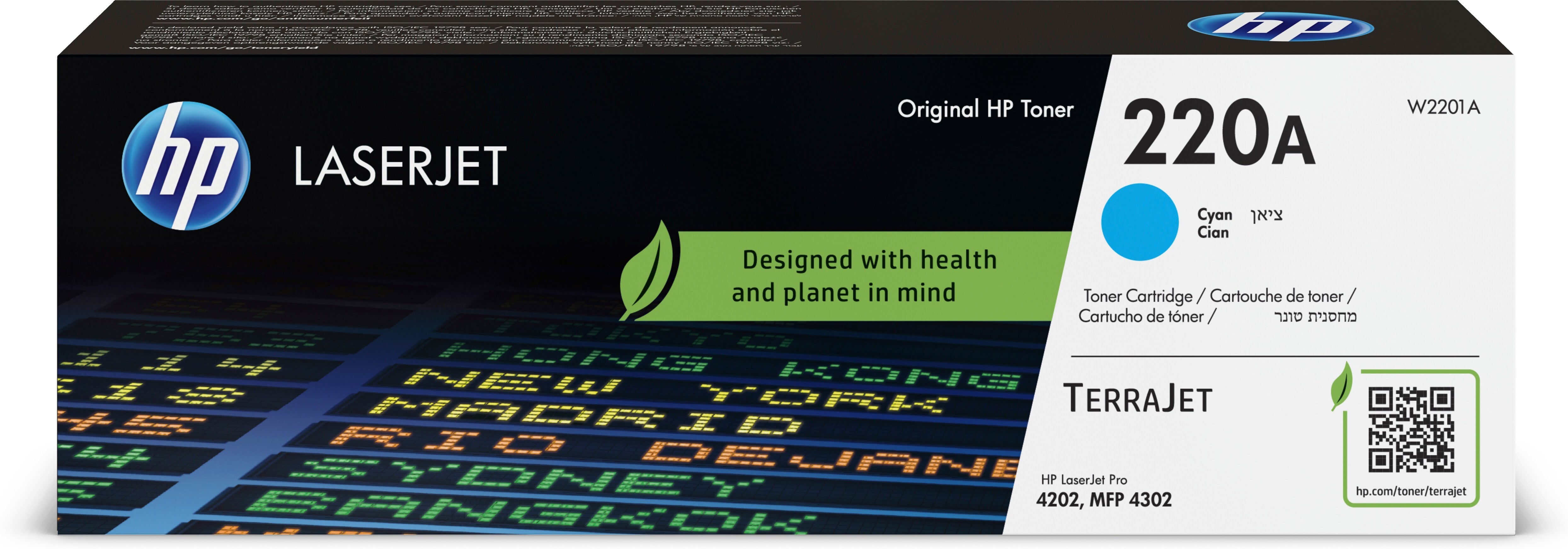 ORIGINALE HP toner ciano W2201A 220A 1800 pagine Cartuccia toner originale ciano LaserJet HP 220A