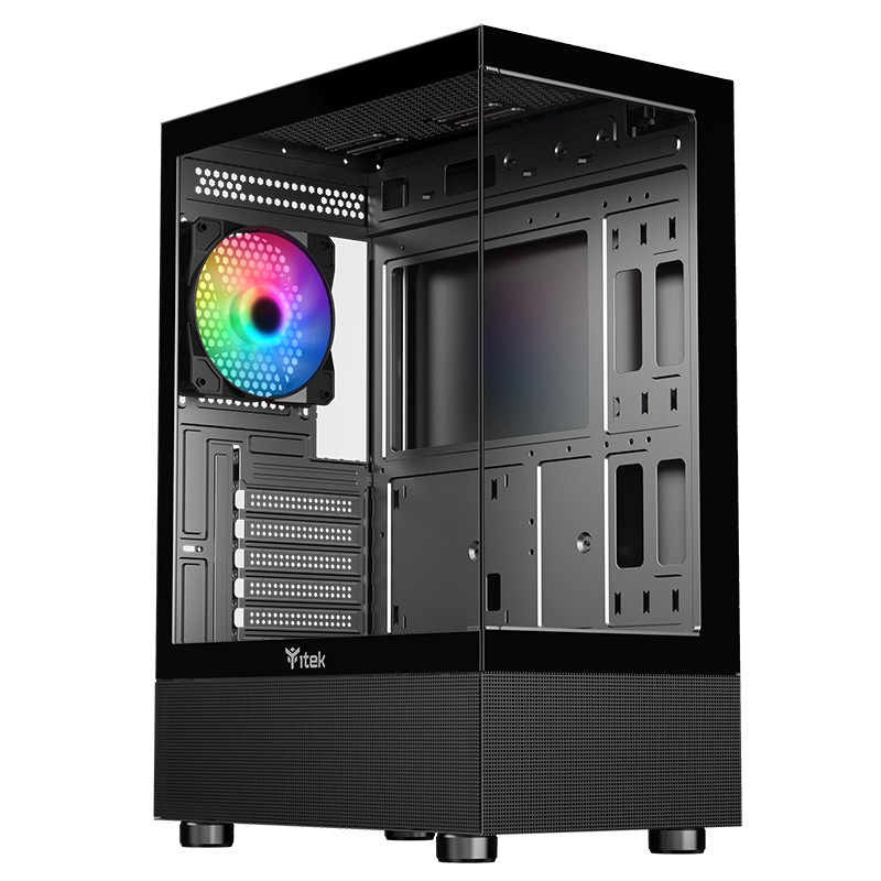 Itek Case Showbui 33B Gaming Tower Atx 12Cm Argb Fan Usb3 Side  Front Panel Temp Glass