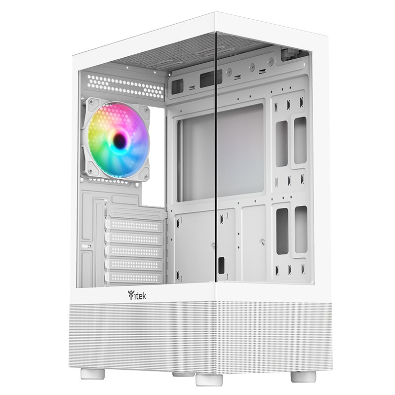 Itek Case Showbui 33WGaming Tower Atx 12Cm Argb Fan Usb3 Side  Front Panel Temp Glass White