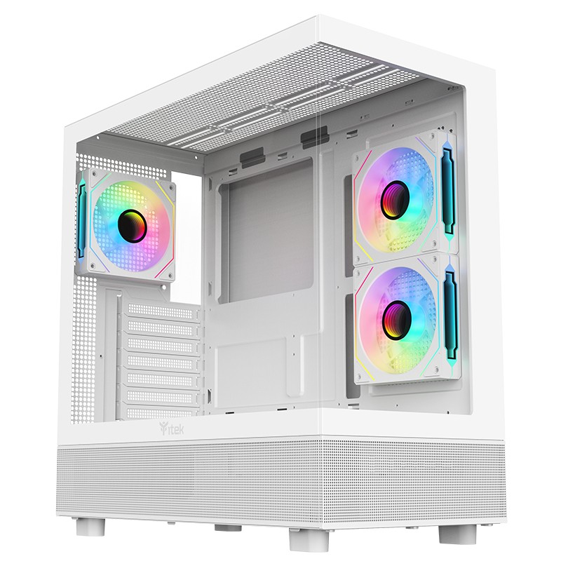 Itek Case Showbui 42W Gaming Tower Atx 3X12Cm Argb Fan  2Xusb3 Type-C Side  Front Panel Temp