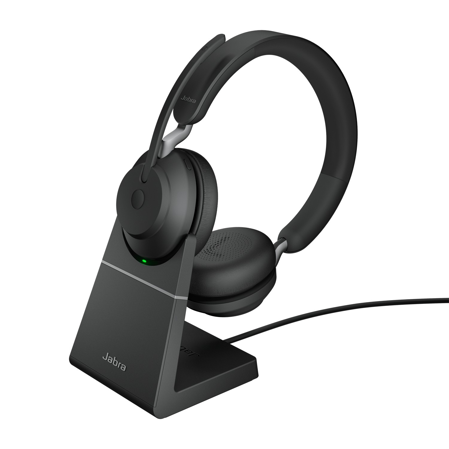 Jabra Evolve2 65 Wireless Pc Headset With Charging Stand, Tutte Le Piattaforme, Dongle Usb-A+Supporto, Nero, Stereo-image