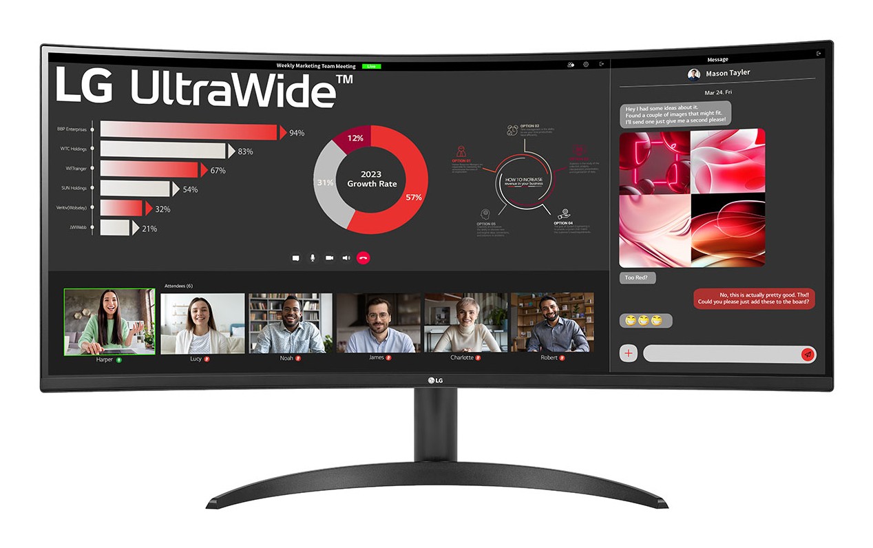 LG 34WR50QK-B Monitor PC 864 cm (34) 3440 x 1440 Pixel Wide Quad HD Nero