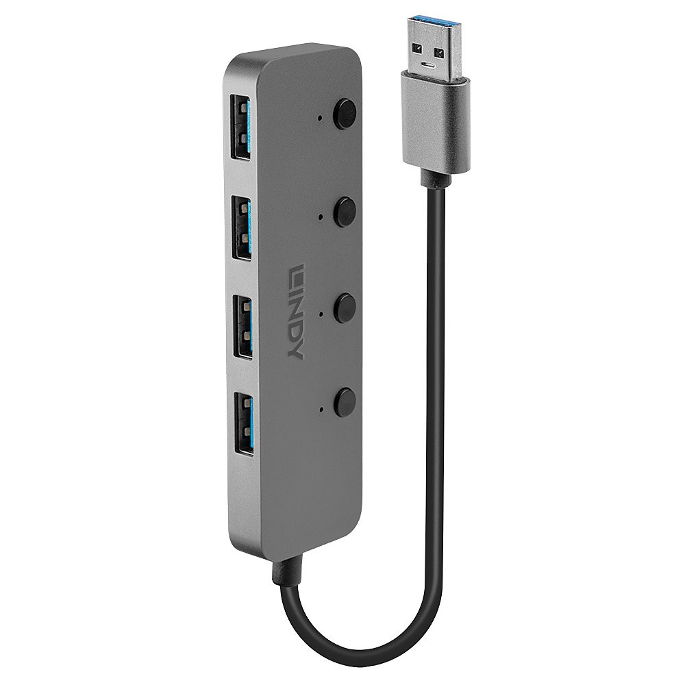 Lindy 43309 Hub Usb 3.0 A 4 Porte Con Interruttori On/Off-image
