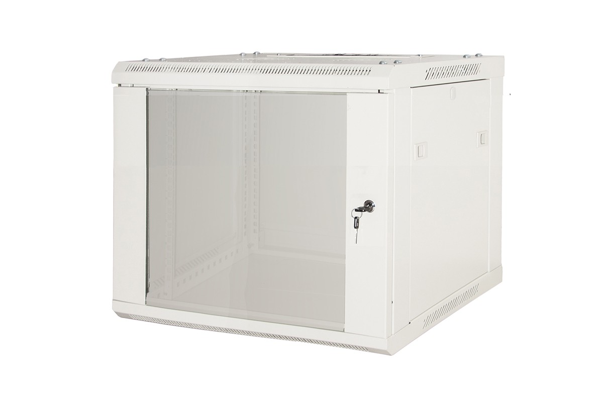 Armadio Rack 19 6 Unita' Da Muro (A) 370 X (L) 600 X (P) 450 Grigio Disassemblato Porta Vetro