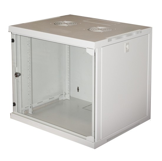 Armadio Rack 19 9 Unita' Da Muro Per Reti (A)485 X (L)540 X (P) 450 Mm Colore Grigio Porta Vetro