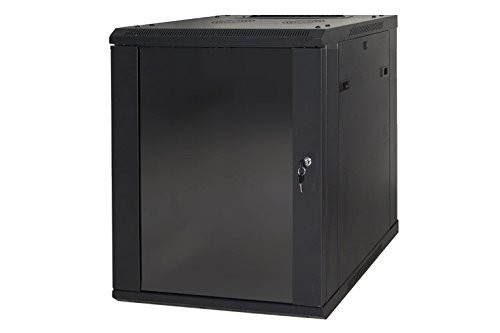 Armadio Rack 19 9 Unita' Da Muro A) 500 X (L) 600 X (P) 450 Nero Disassemblato Porta Vetro