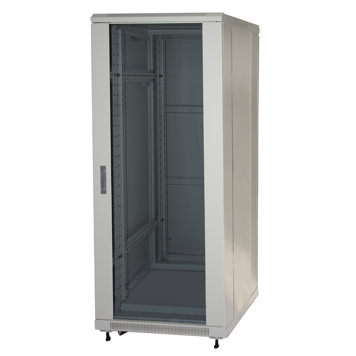 Armadio Rack 19 27U (A)1388 (L)600 (P)1000 Colore Grigio Porta Vetro