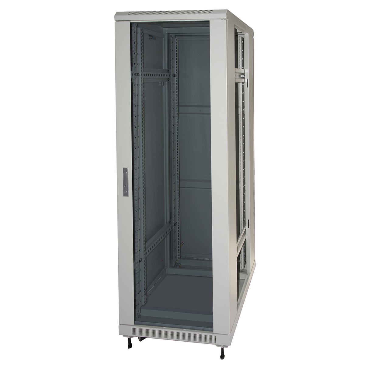 Armadio Rack 19 42U (A)2055 (L)600 (P)800 Colore Grigio Porta Vetro