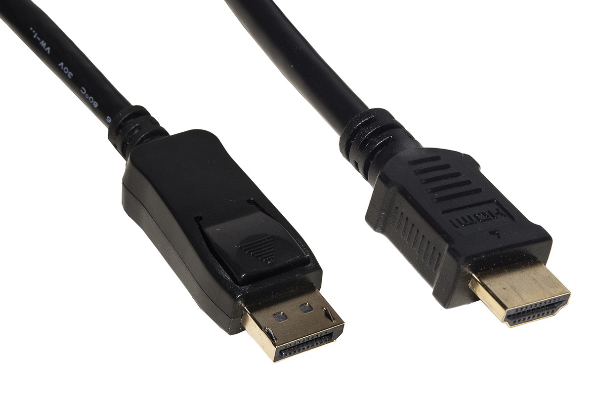 Cavo Displayport 1.2 - Hdmi® 1.4  4Kx2K 30 Hz Contatti Dorati Mt 1