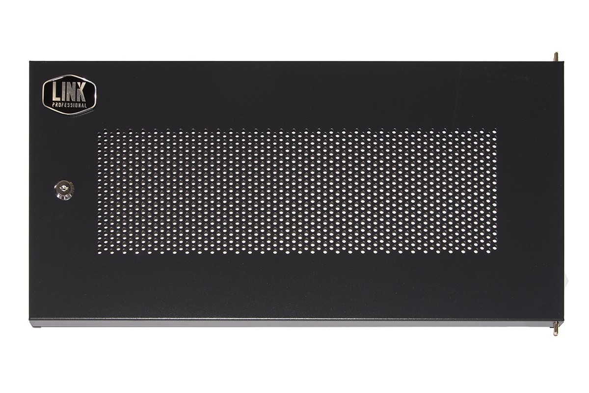 PORTA METALLO TRAFORATA CON SERRATURA PER ARMADIO LINK 6U LK1907UNF NERA