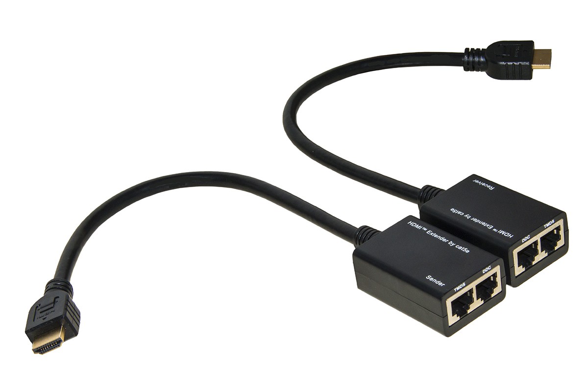 Estensore Hdmi Tramite 2 Cavi Di Rete Cat 6 Fino A 30 Metri Full Hd