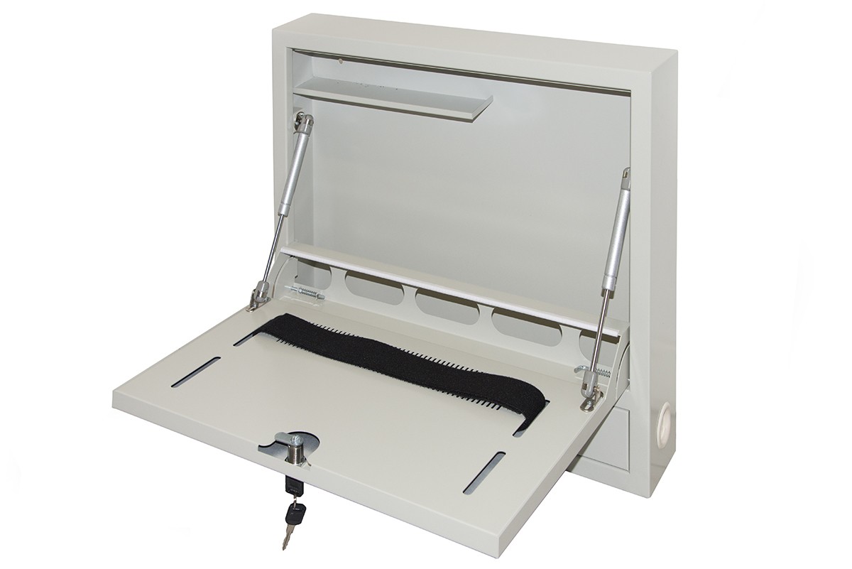 Armadio A Muro Per Laptop Con Chiusura A Chiave Colore Grigio Con Pistoni