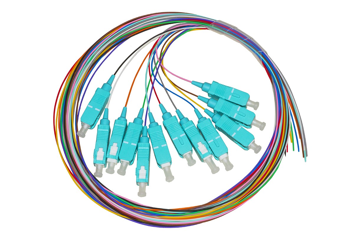 Link LKST12PT3 Cavi Pigtail Fibra Ottica Set 12 Pezzi Connettori St Simplex Multimodale OM3 Upc 50/125 Lunghezza 2 Metri Colori Assortiti Conformi Norma Iec 304 Dimensioni 22,5X18,5X0,5 Cm-image