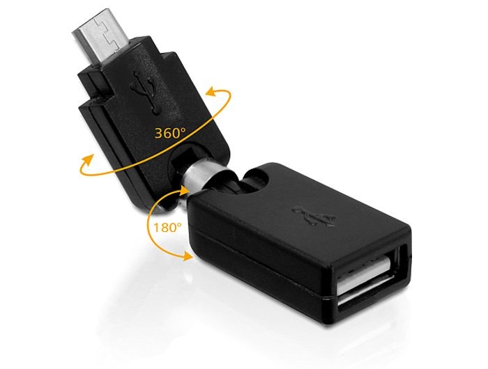Adattatore Ruotabile Usb A Femmina - Micro Usb Maschio Delock