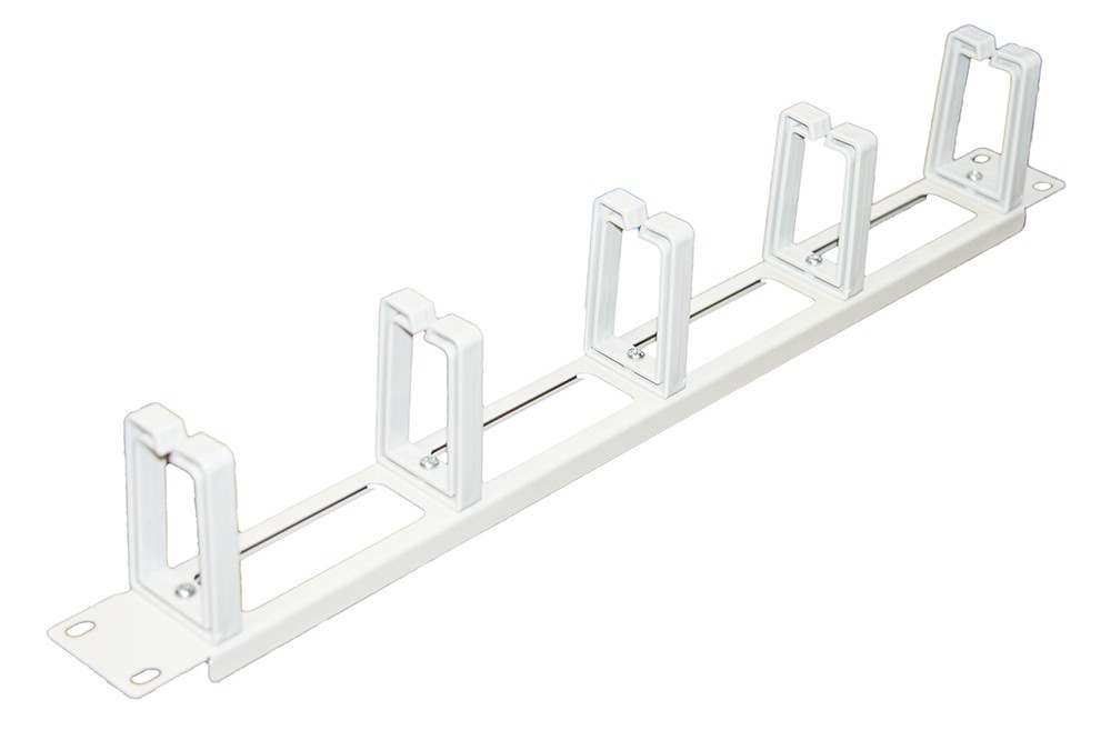 Listello Guidacavi Forato Per Armadi 19 (1 Unita') Grigio Chiaro Con 5 Ganci