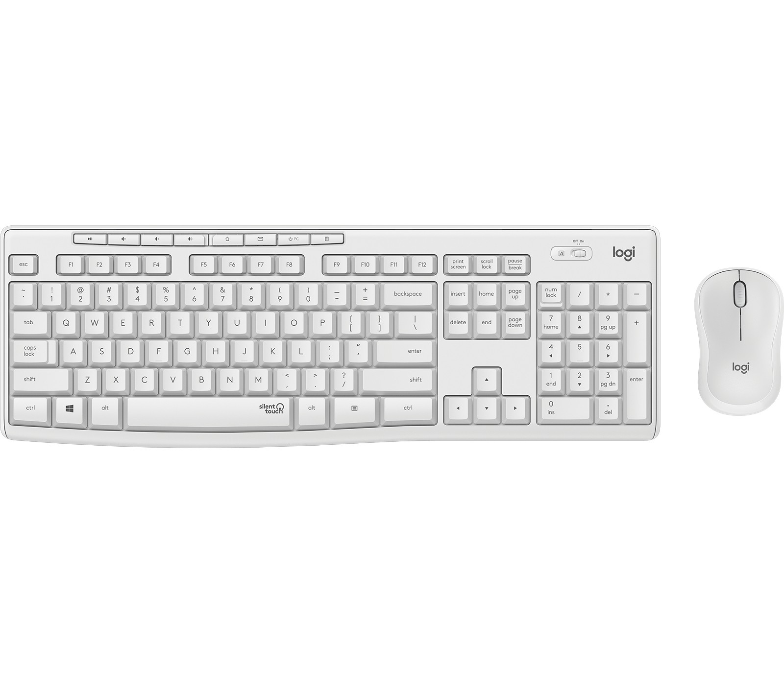 Logitech MK295 Silent Wireless Combo tastiera Mouse incluso USB QWERTY Spagnolo Bianco
